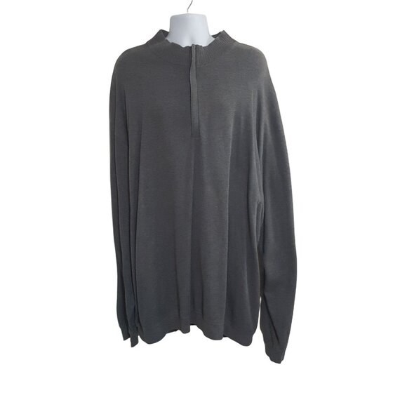 Cutter & Buck Mens Long Sleeve Shirt Quarter Zip Mock Neck Gray 4XT - Picture 4 of 8